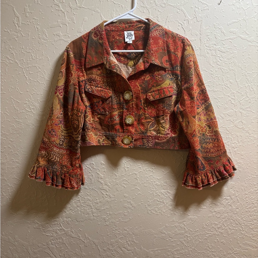Ivy Jane Red and Orange Patterned 100% Cotten Jacket